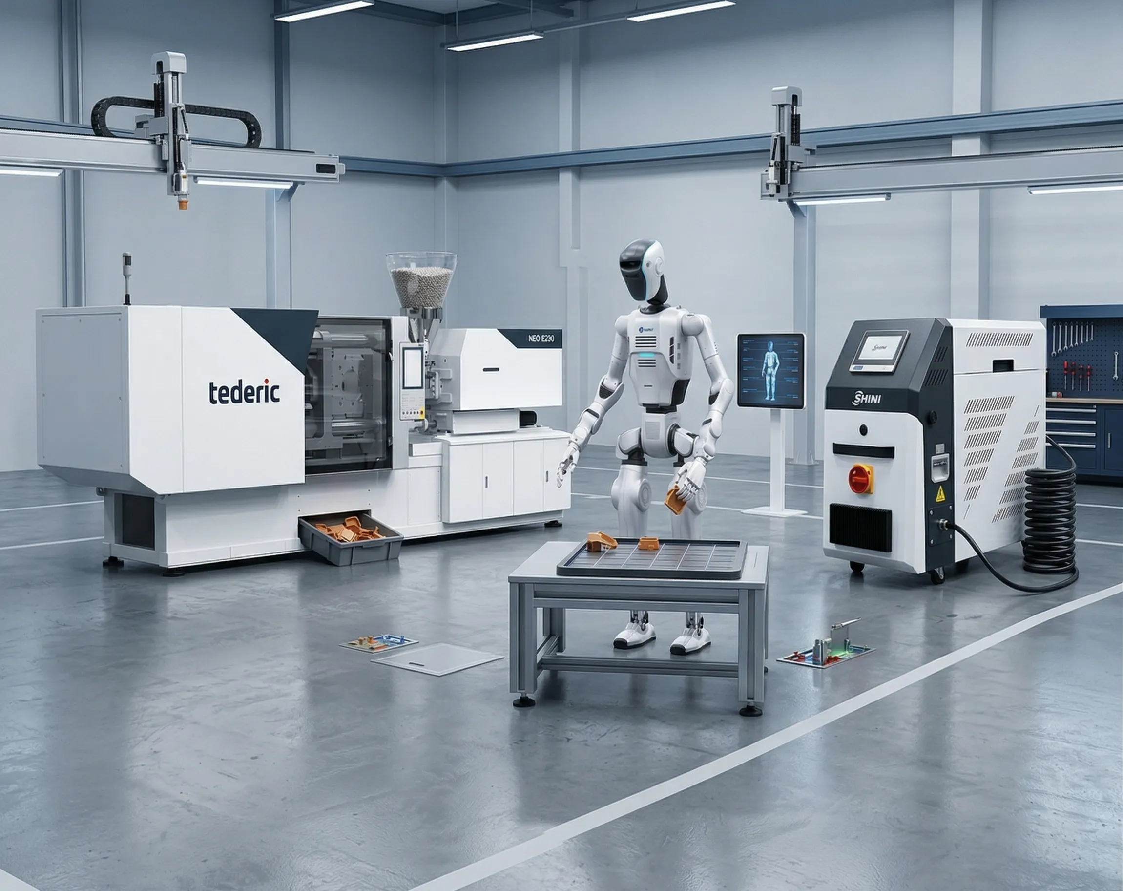 PK Industrie - Spritzgießmaschinen, Peripheriegeräte und humanoide Roboter